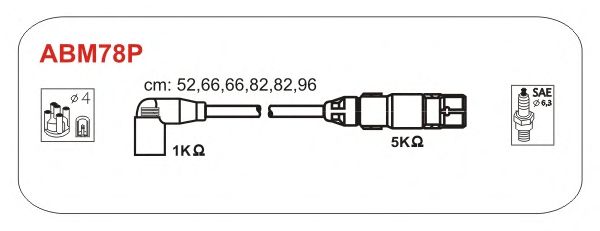 Комплект проводов зажигания ABM78P
