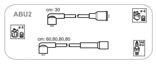 Комплект проводов зажигания ABU2