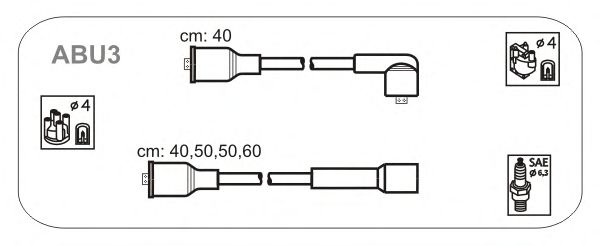 Комплект проводов зажигания ABU3