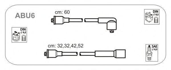 Комплект проводов зажигания ABU6