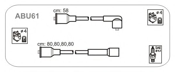 Комплект проводов зажигания ABU61