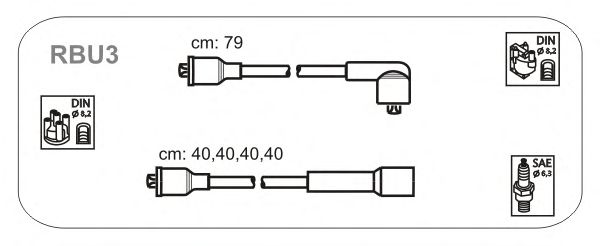 Комплект проводов зажигания RBU3