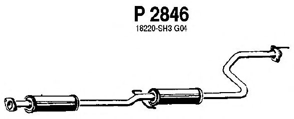 Средний глушитель выхлопных газов P2846