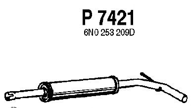 Средний глушитель выхлопных газов P7421