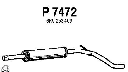 Средний глушитель выхлопных газов P7472
