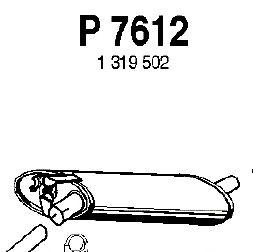 Средний глушитель выхлопных газов P7612