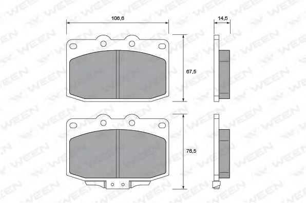 Комплект тормозных колодок, дисковый тормоз 151-2381