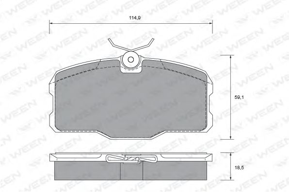 Комплект тормозных колодок, дисковый тормоз 151-2509