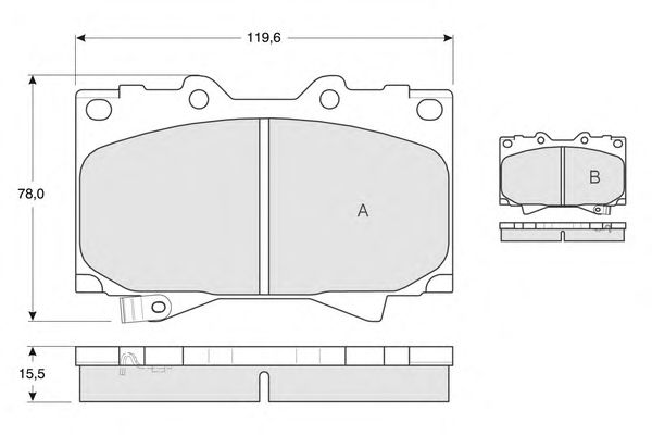 Комплект тормозных колодок, дисковый тормоз PF1382