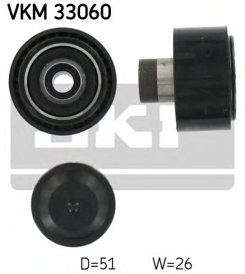 Medløberhjul, multi-V-rem VKM 33060