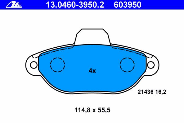 Комплект тормозных колодок, дисковый тормоз 13.0460-3950.2