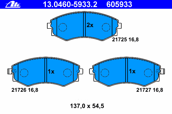 Комплект тормозных колодок, дисковый тормоз 13.0460-5933.2