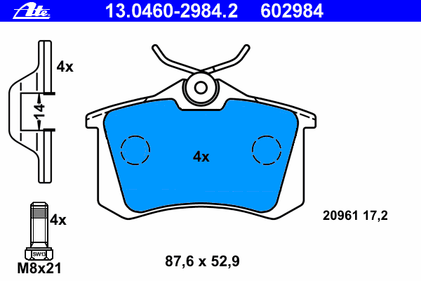 Kit de plaquettes de frein, frein à disque 13.0460-2984.2