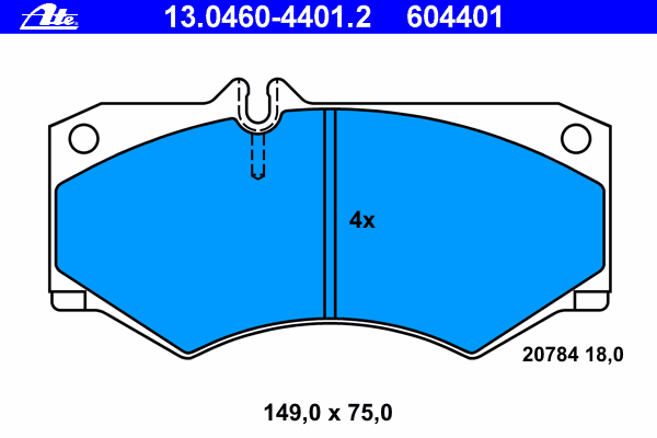 Комплект тормозных колодок, дисковый тормоз 13.0460-4401.2