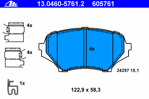 Комплект тормозных колодок, дисковый тормоз 13.0460-5761.2