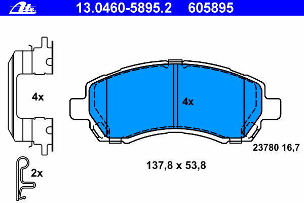 Комплект тормозных колодок, дисковый тормоз 13.0460-5895.2