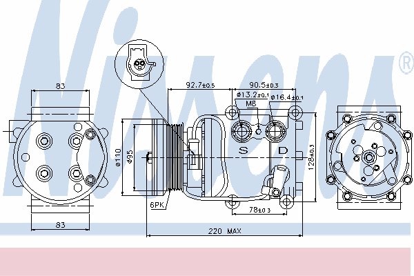 Compresor, aire acondicionado 89071