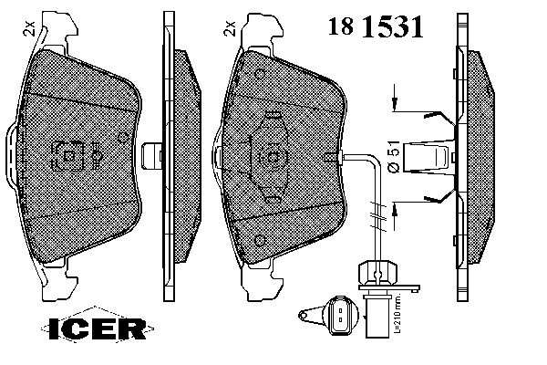 Kit de plaquettes de frein, frein à disque 181531