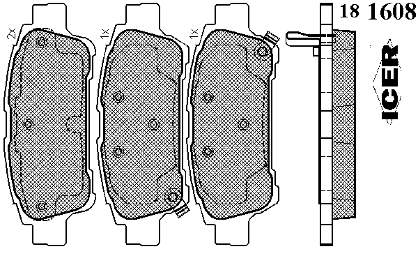 Комплект тормозных колодок, дисковый тормоз 181608