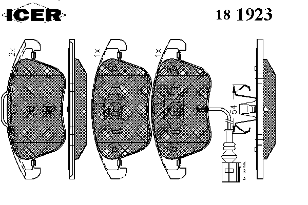 Комплект тормозных колодок, дисковый тормоз 181923