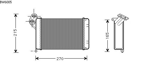 Permutador de calor, aquecimento do habitáculo BW6005