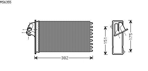 Permutador de calor, aquecimento do habitáculo MS6355
