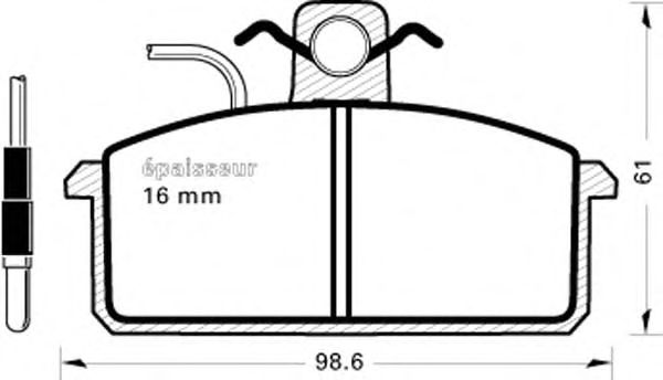 Kit de plaquettes de frein, frein à disque 128