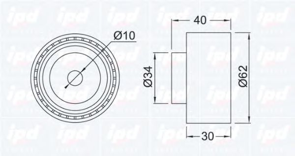 Deflection/Guide Pulley, timing belt 15-3150