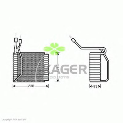 Evaporator, air conditioning 94-5743