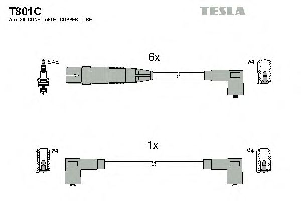 Juego de cables de encendido T801C