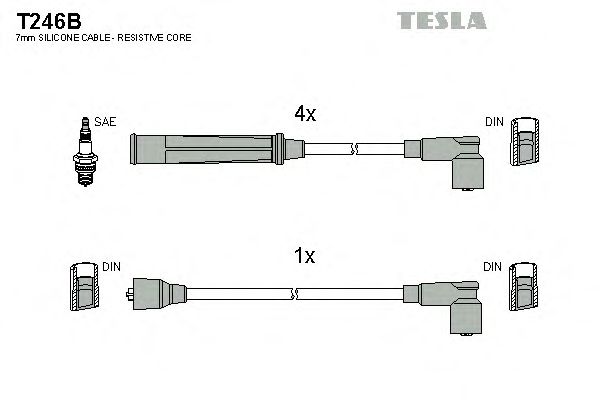 Комплект проводов зажигания T246B