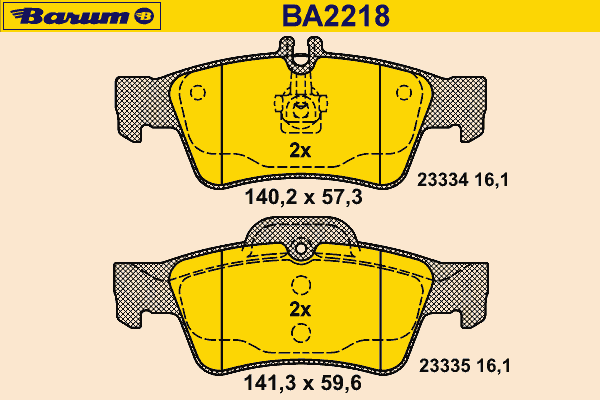 Bremsbelagsatz, Scheibenbremse BA2218