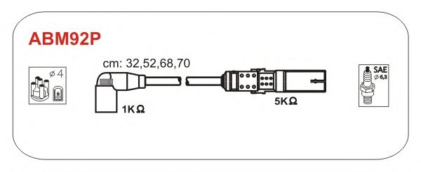 Комплект проводов зажигания ABM92P