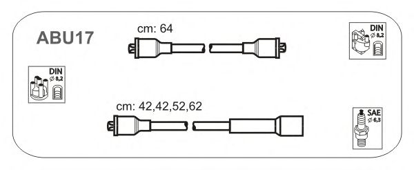 Комплект проводов зажигания ABU17