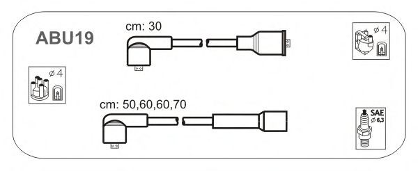 Комплект проводов зажигания ABU19