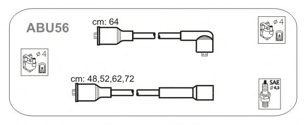Комплект проводов зажигания ABU56