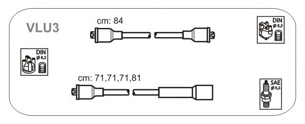 Комплект проводов зажигания VLU3