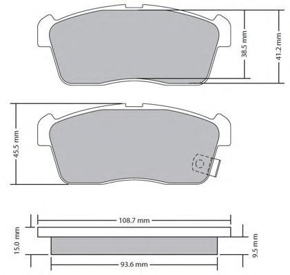 Kit de plaquettes de frein, frein à disque FBP-1690