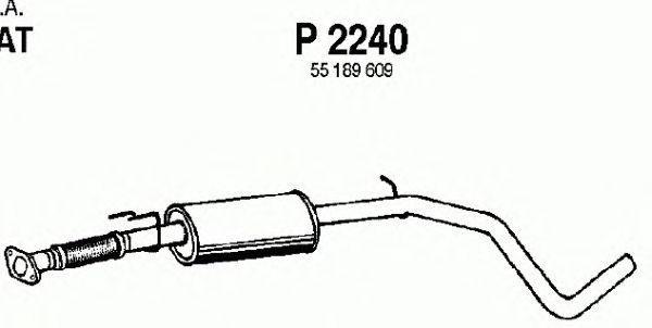 Средний глушитель выхлопных газов P2240