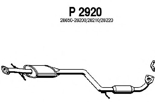 Средний глушитель выхлопных газов P2920