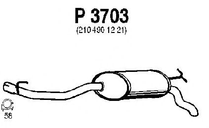 Глушитель выхлопных газов конечный P3703
