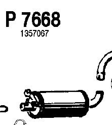 Средний глушитель выхлопных газов P7668