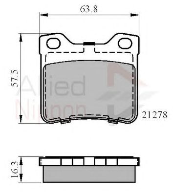 Комплект тормозных колодок, дисковый тормоз ADB01060