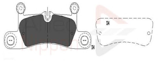 Комплект тормозных колодок, дисковый тормоз ADB06048