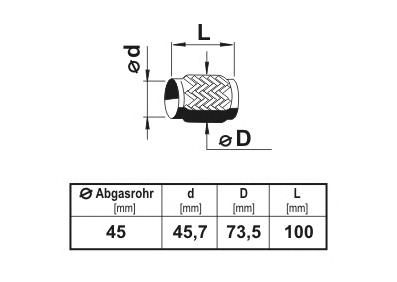 Flexrör, avgassystem; Flexrör, avgassystem 460002