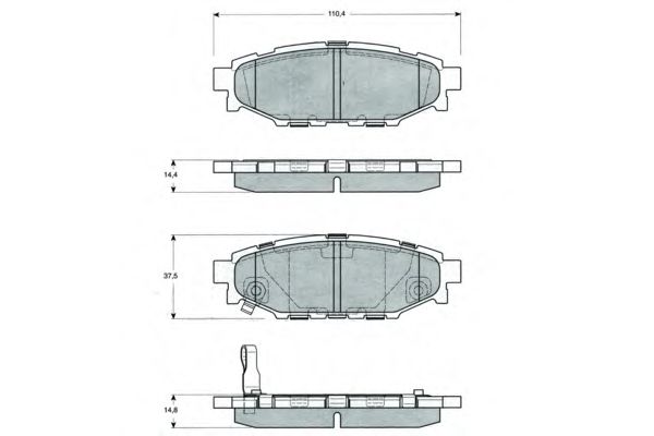 Комплект тормозных колодок, дисковый тормоз PF1537