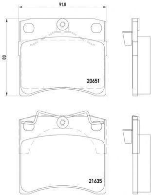 Комплект тормозных колодок, дисковый тормоз 2163501