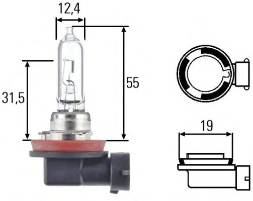 Ampoule, projecteur longue portée; Ampoule, projecteur principal; Ampoule; Ampoule, projecteur principal 8GH 008 357-001