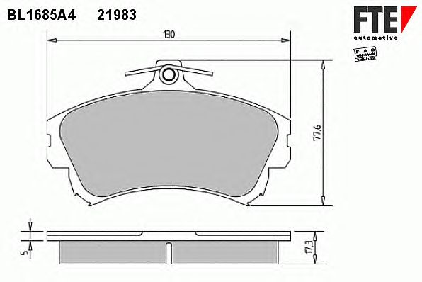 Комплект тормозных колодок, дисковый тормоз BL1685A4