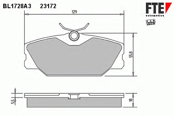 Комплект тормозных колодок, дисковый тормоз BL1728A3